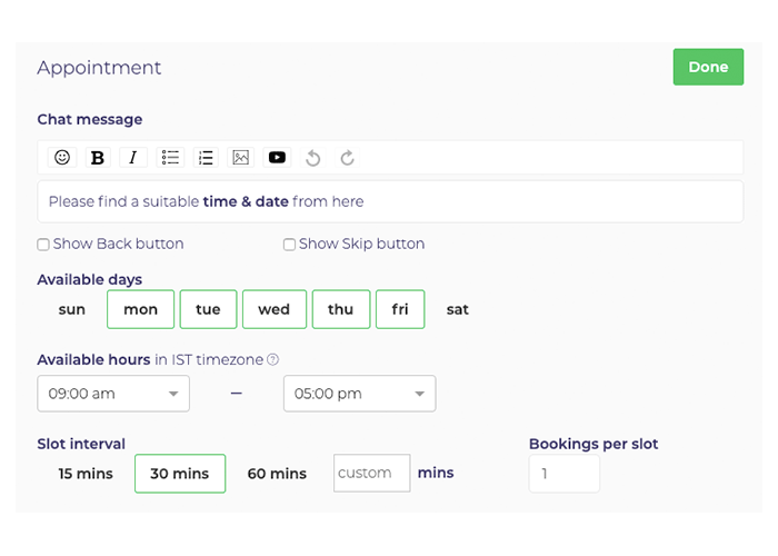 Drag and drop and set availability