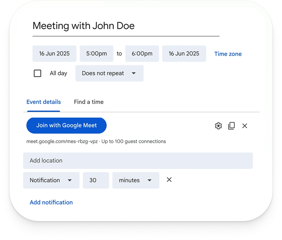 Meetings automatically added to your calendar